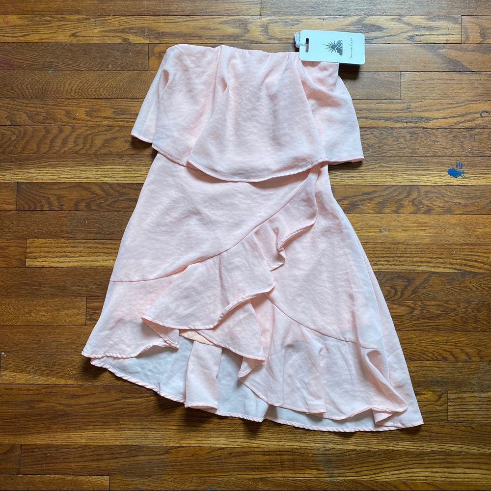 Here Comes The Sun pink strapless party dress size XS